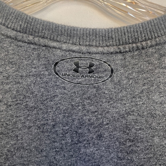 Under Armour Fitted Fleece Crewneck Sweatshirt Dark Gray Small Casual Activewear - Picture 6 of 9